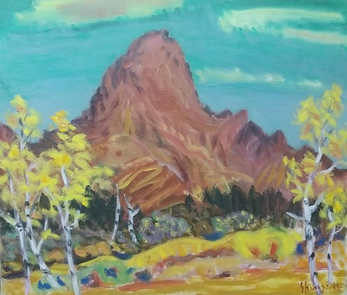 F8 油絵「烏帽子ヶ岳」 絵画 F8 油絵「烏帽子ヶ岳」 絵画