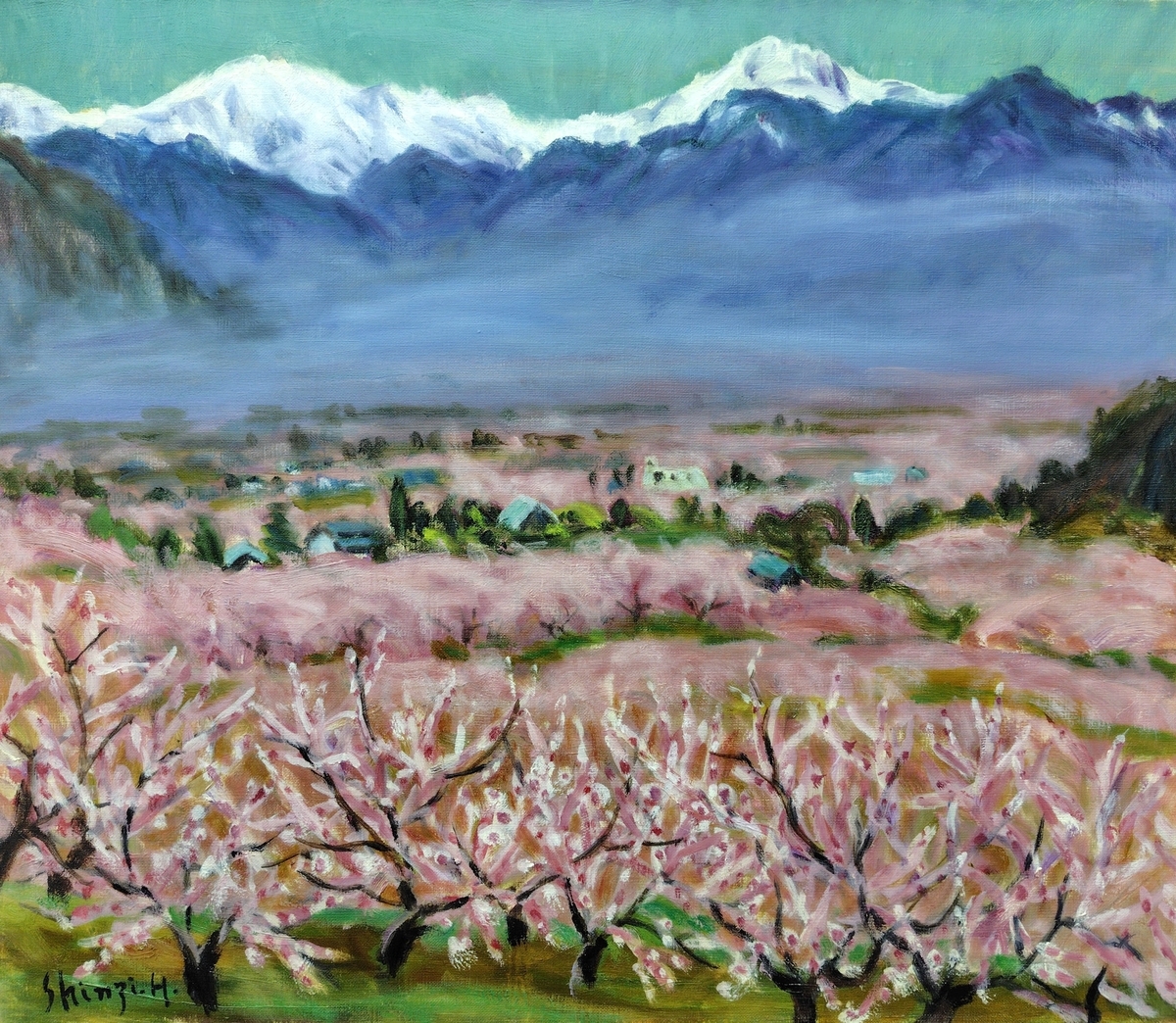「丸の内路地」'61 F12 絵画 油彩画 油絵 風景画 アート 丸の内路地」'61 F12 絵画 油彩画 油絵 風景画 アート（ある画家