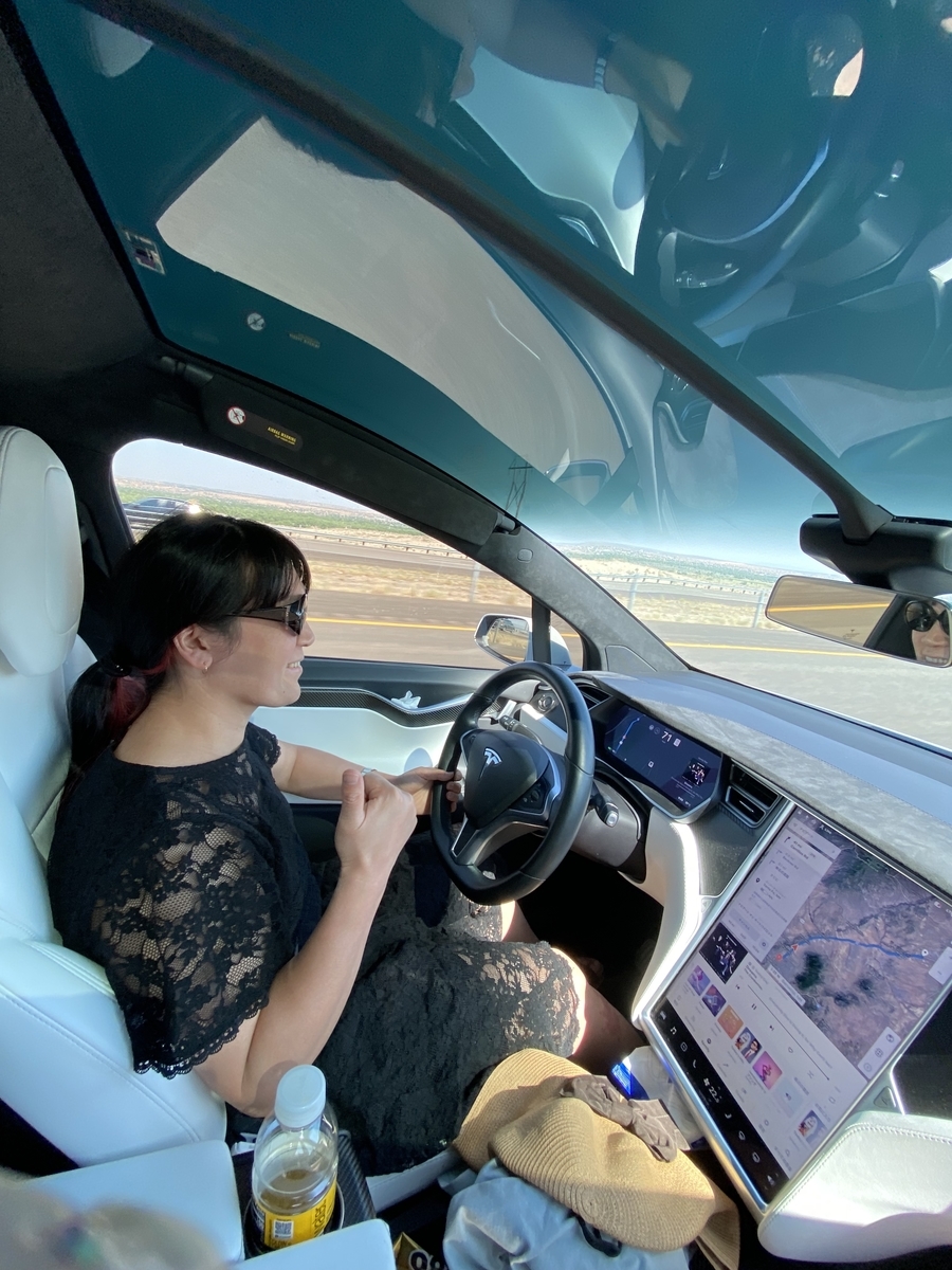 テスラ運転中!