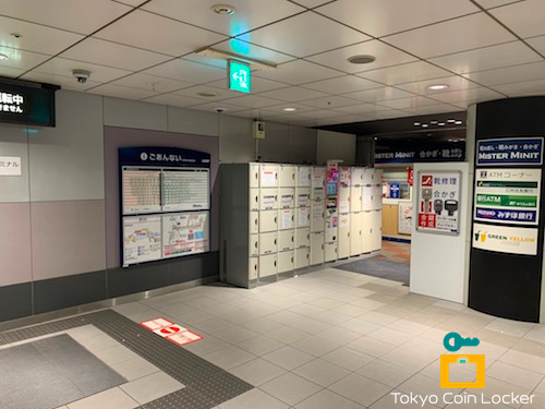 京王井の頭線 渋谷駅 中央改札口 階段踊り場 コインロッカー