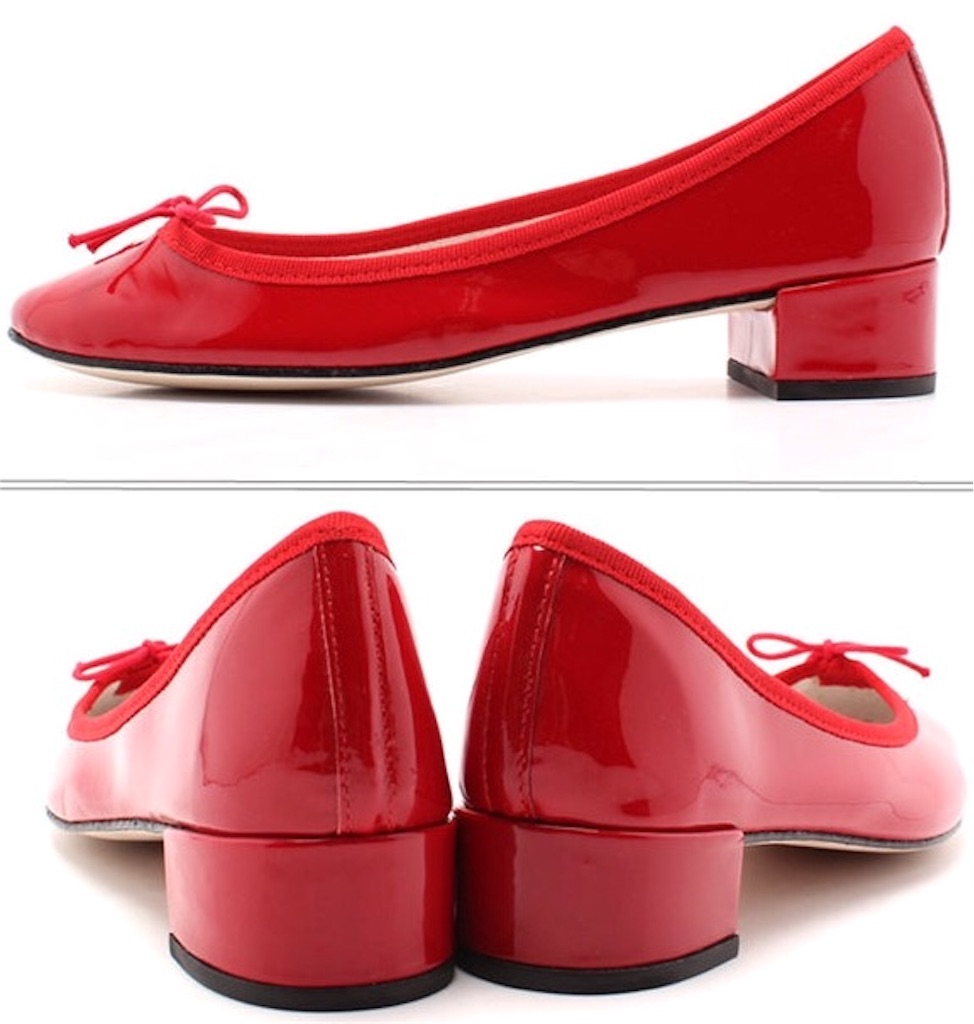 人気 ♡ レペット バレエシューズ レッド フラット エナメル リボン