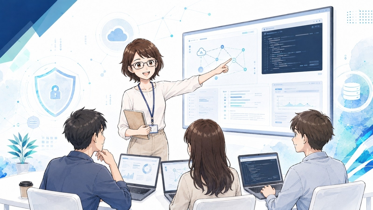 立場を越えてセキュリティの知識を共有する人たちのイメージ