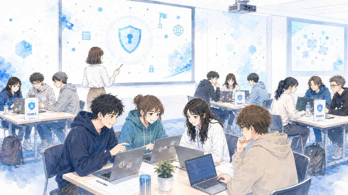 チームで相談しながらCTFに取り組むイメージ