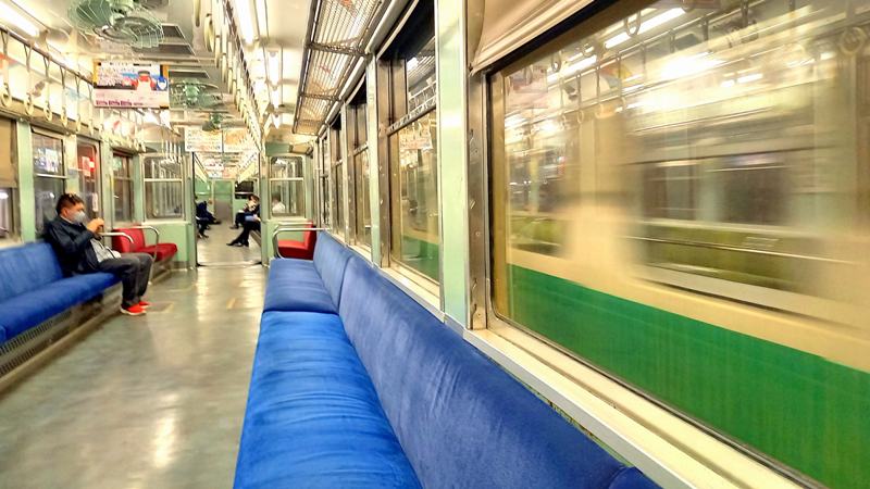 1070形1071-1072号 夜の車内も撮影 - 琴電撮影日記