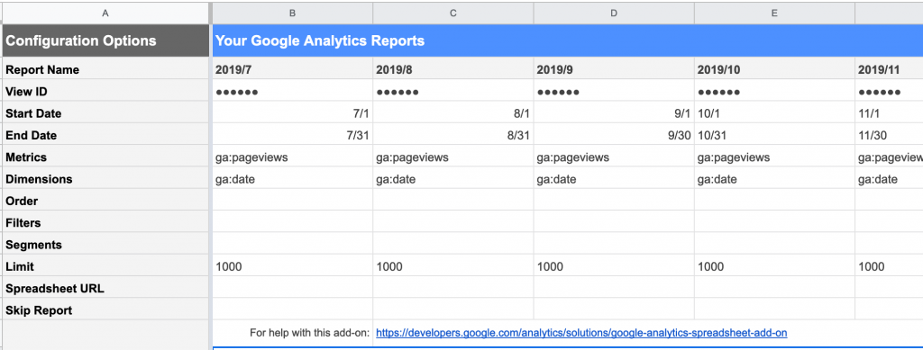 「Google Analytics」アドオンで12ヶ月分設定