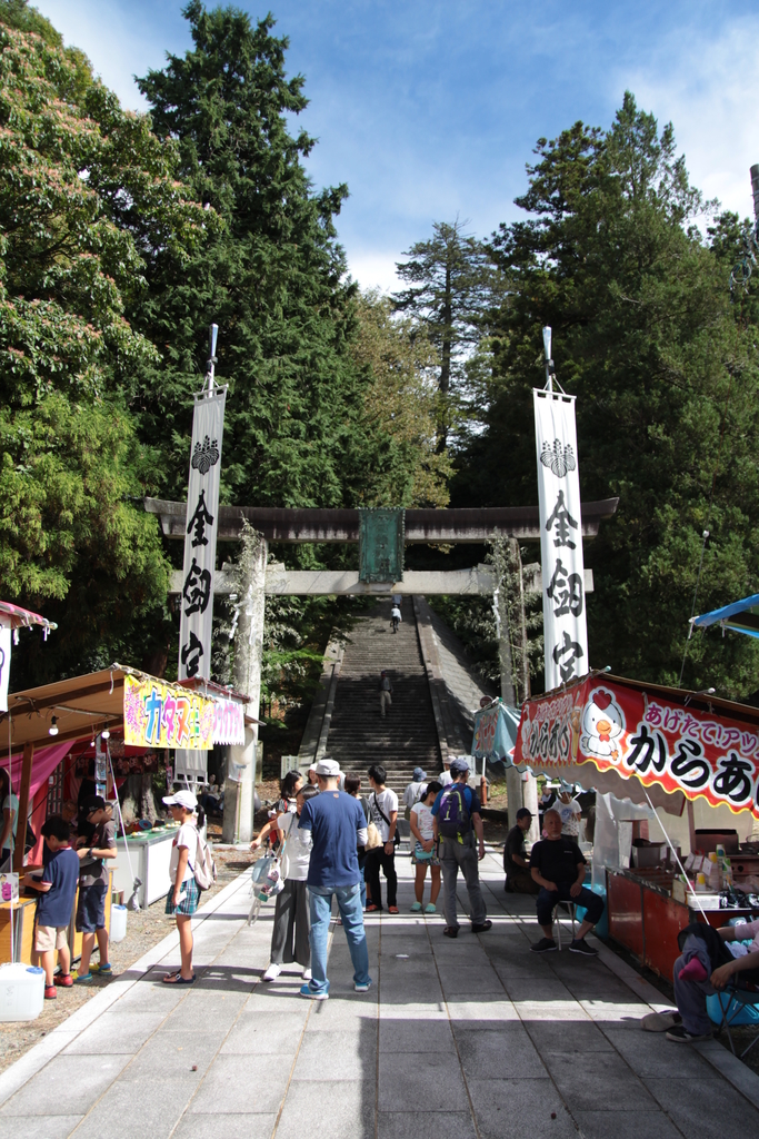 ほうらい祭りの神輿が急な石段を下る様を見たい 初心の趣