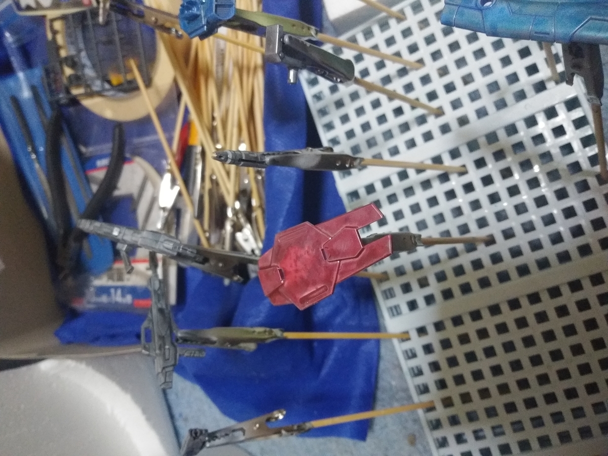ガンプラ　ビルドストライク　ビルドブースター　パーツ　キャンディ塗装　パール塗装