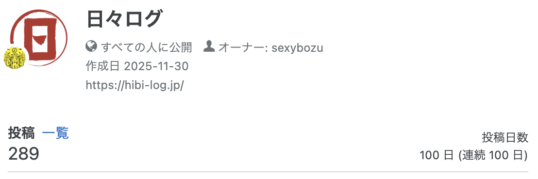 日々ログ「１００」