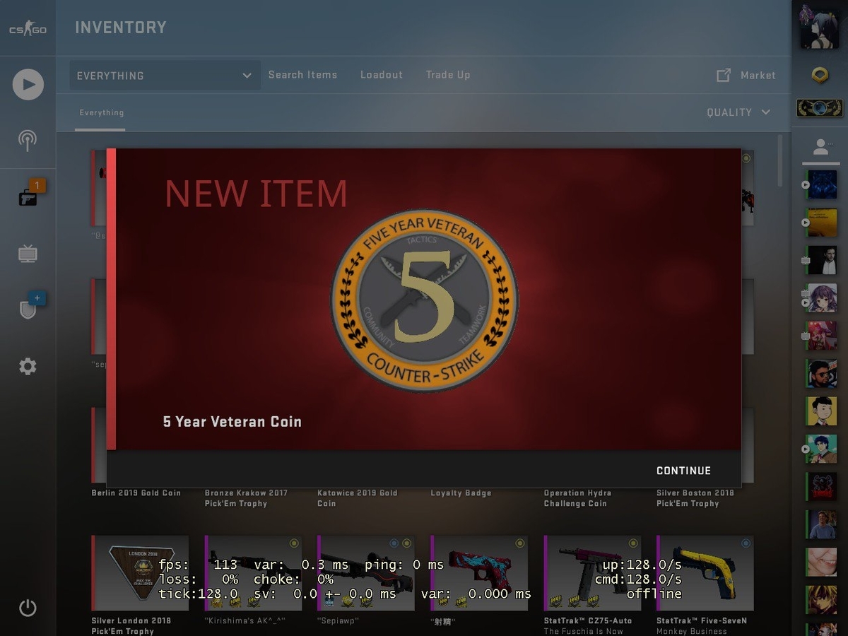 5年ベテランコインを貰いました【日記】 - SepiaMarsブログ