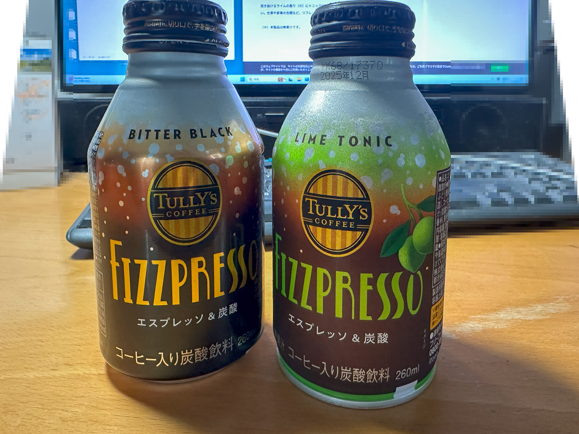 TULLY’S COFFEE FIZZPRESSO LIME TONIC と FIZZPRESSO BITTER BLACK