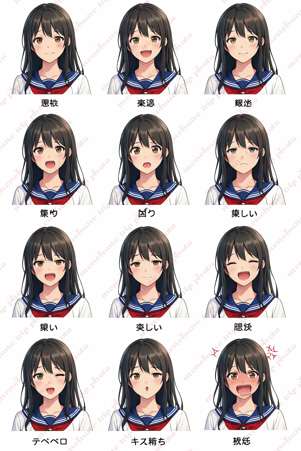 GTP Image 1.5で生成した表情差分一覧