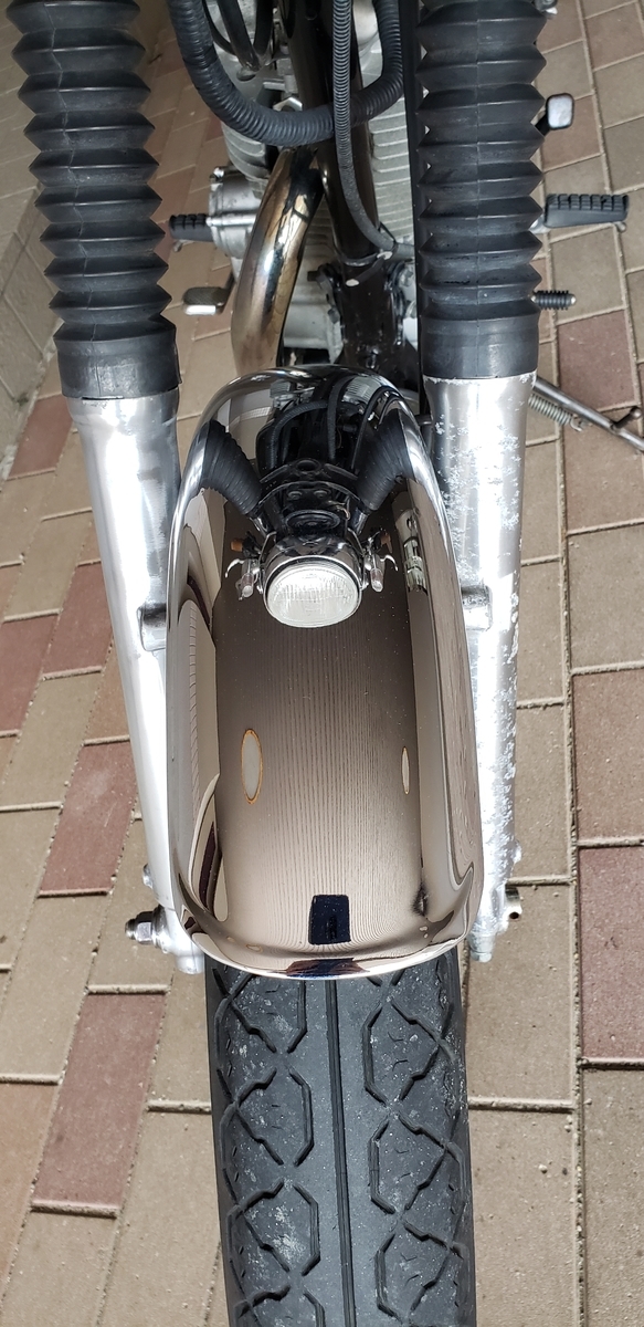 フロントフォーク磨く 初めてのsr400 宮城林道日記