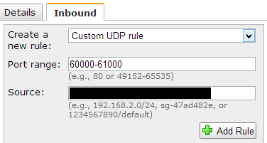 Security group setting