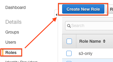 Create IAM Role Button