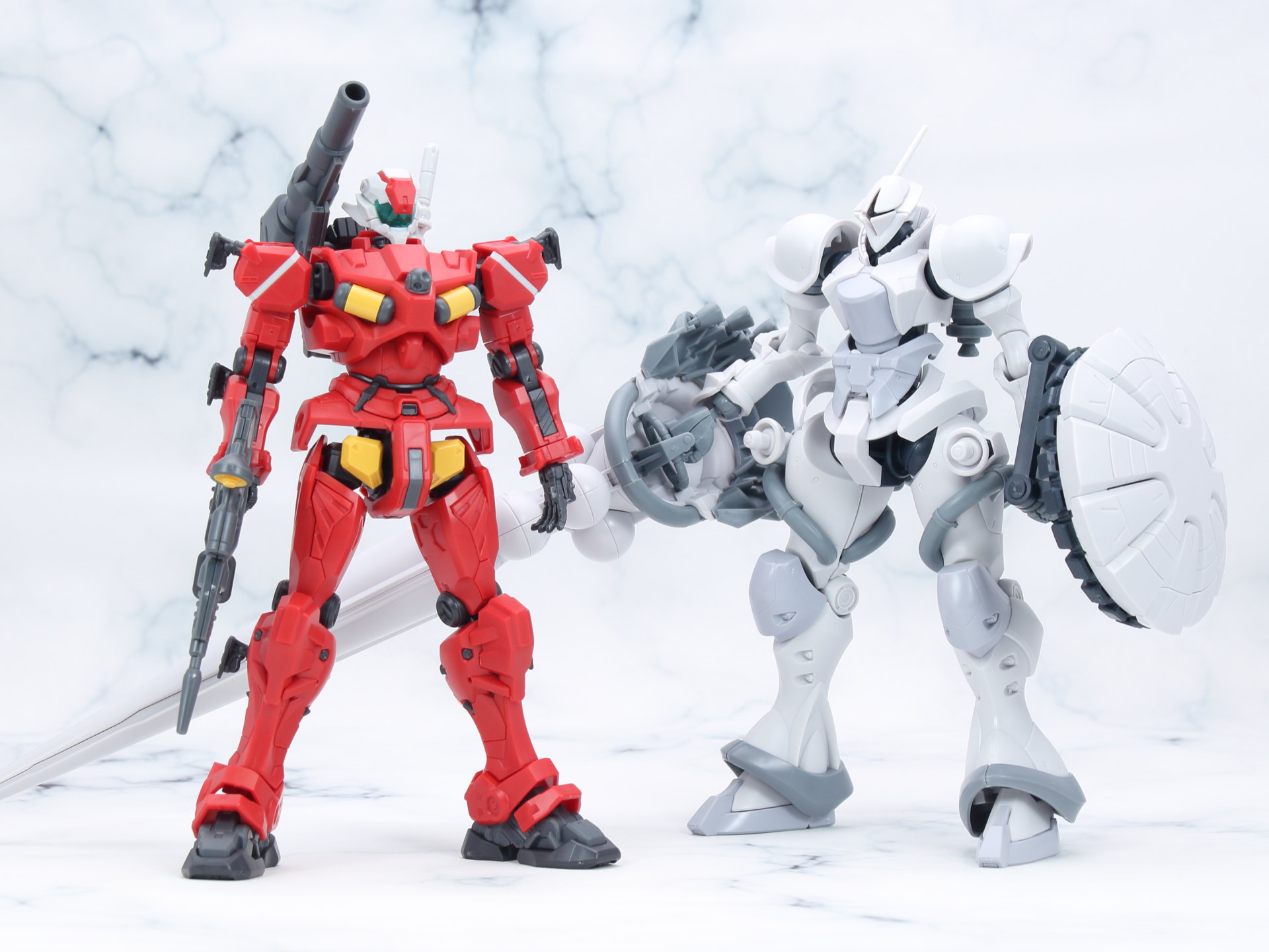 HG エグザベ専用ギャン（ハクジ装備） HG 軽キャノン　2種セット HG 軽キャノン、エグザベ専用ギャン(ハクジ装備) 素組み