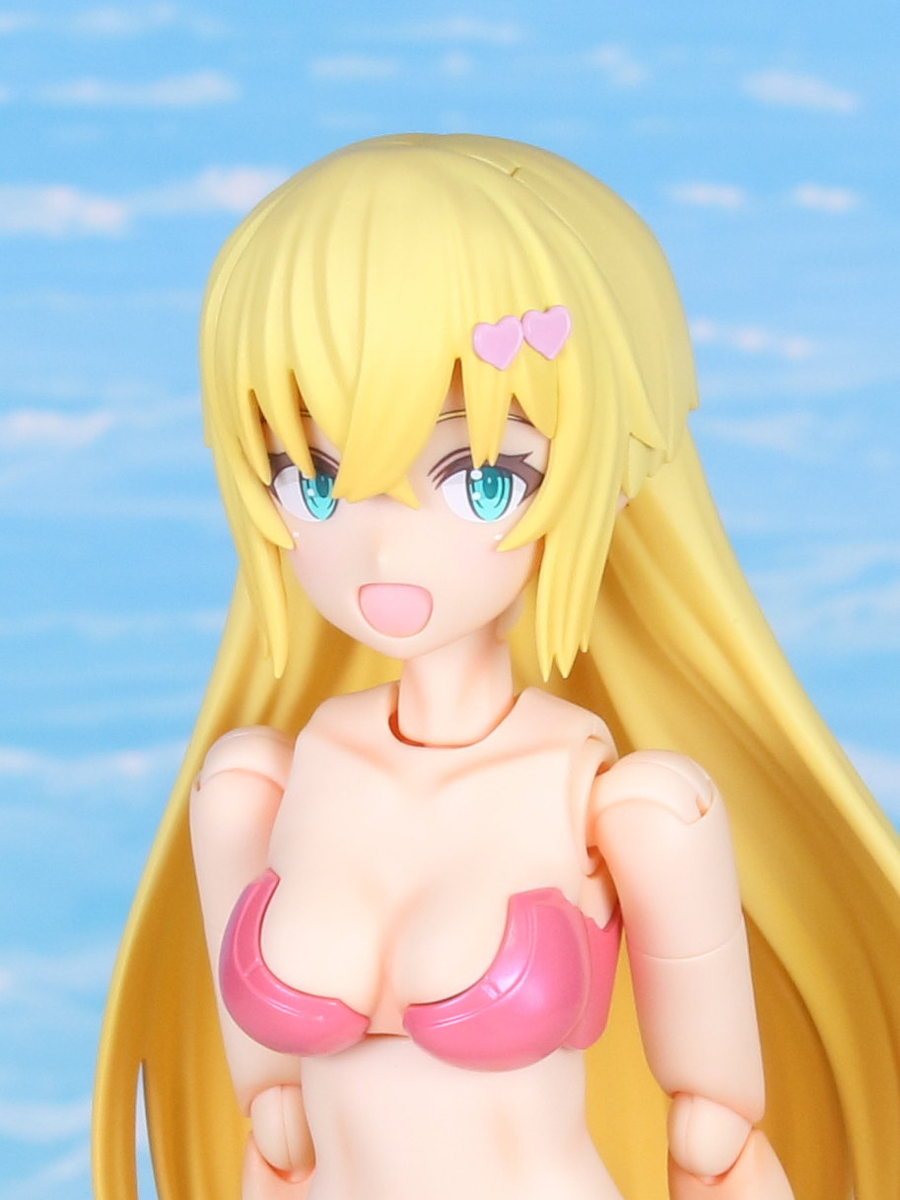 30MS 塗装完成品　ツインテール娘　水着　ランチャーソード　おまけスタンド付 30MS 金髪水着娘 完成 - みっちーの趣味な日々