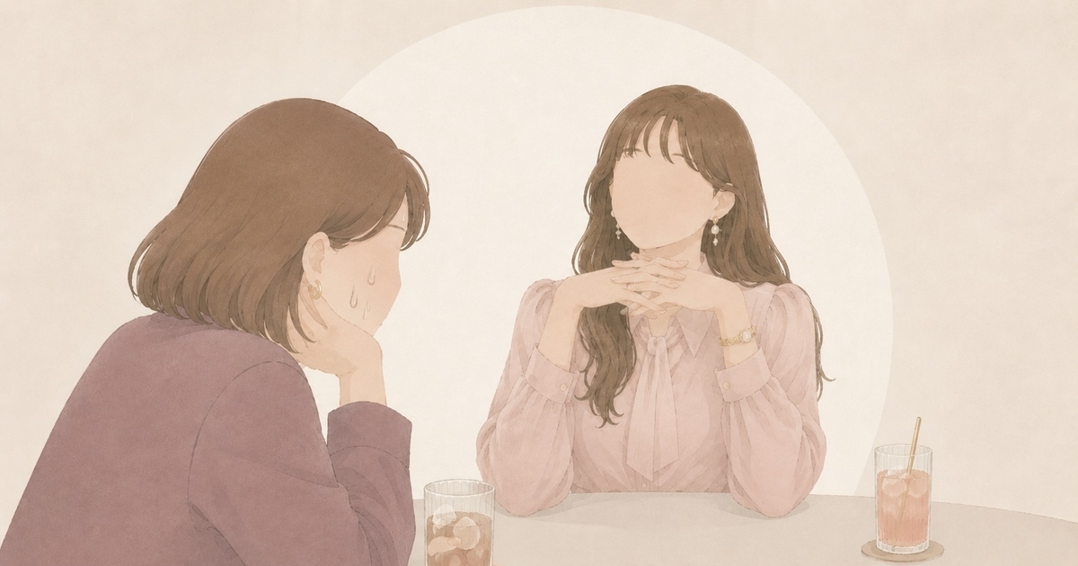 マウントをとっている女性