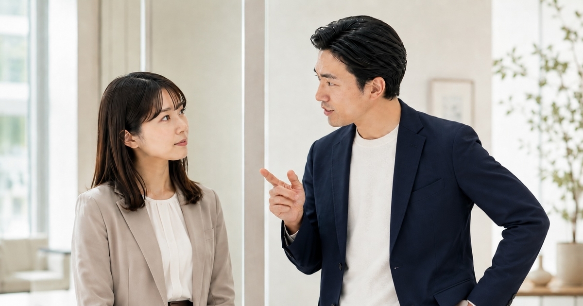 上司の話を聞く女性