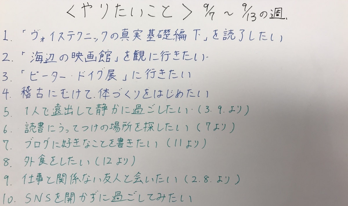 週末にやりたいことを10個書いて本音を見極める04