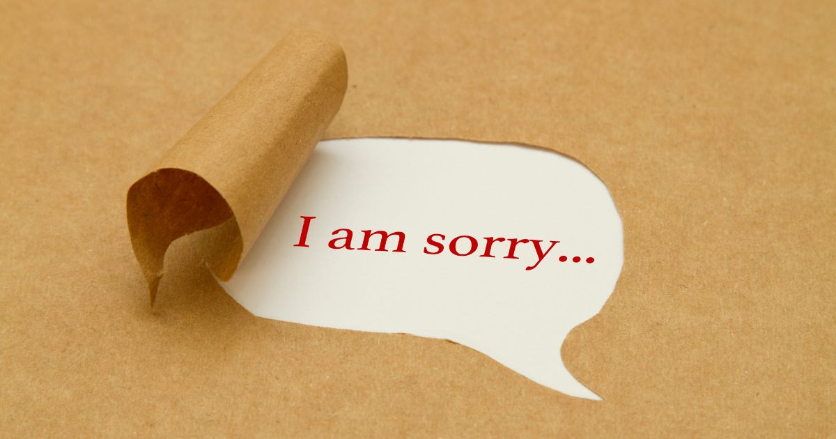 I am sorry…と表現された画像