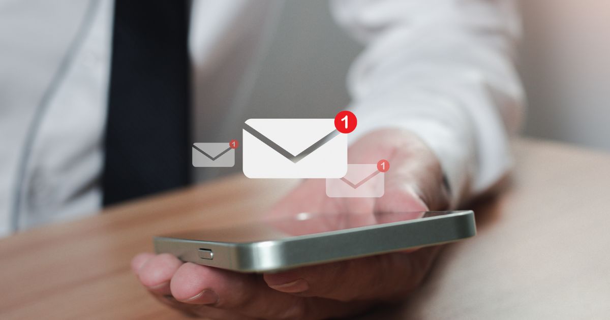 メールを受信したイメージ画像