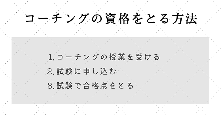 コーチングの資格をとる方法