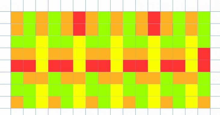 4色で塗ったカラフルな長方形