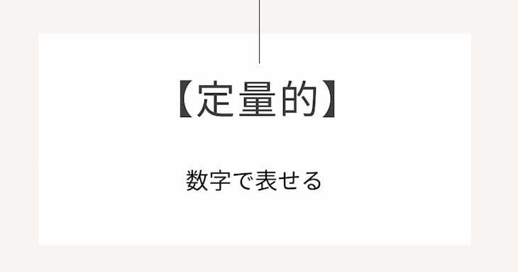 「定量的」の意味は「数字で表せる」