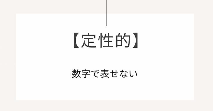 「定性的」の意味は「数字で表せない」