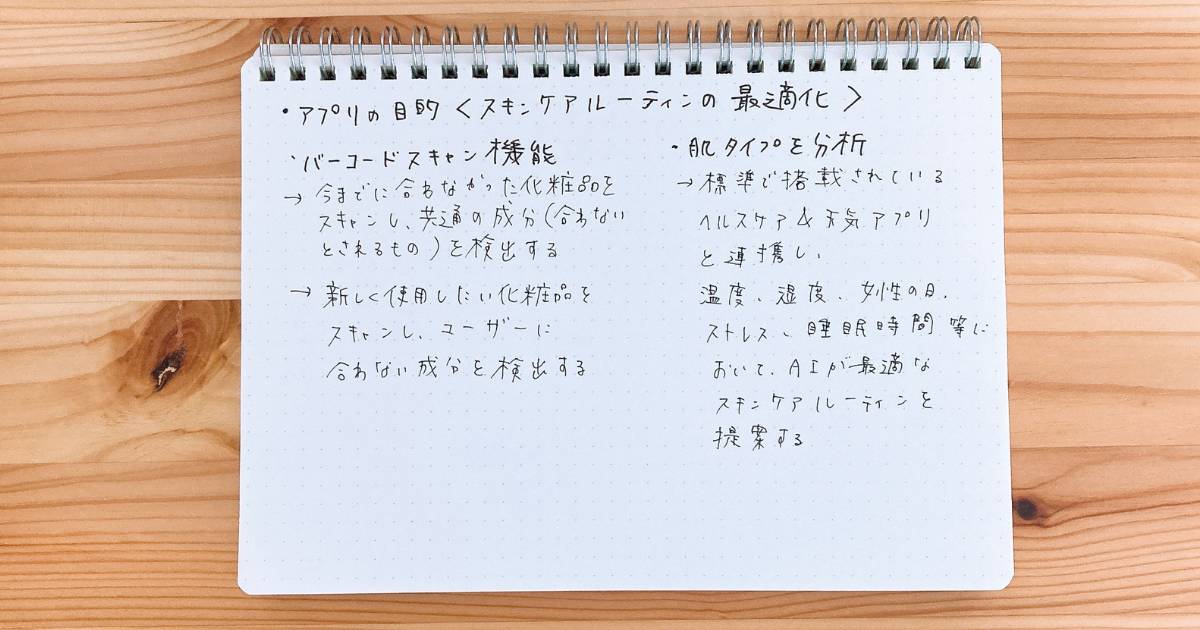 ChatGPTで出した案をもとに、自分の頭で考えてみた