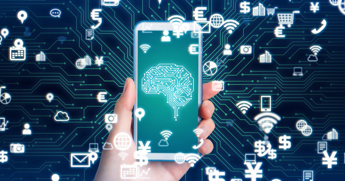 スマートフォンの画面に脳が表示されている