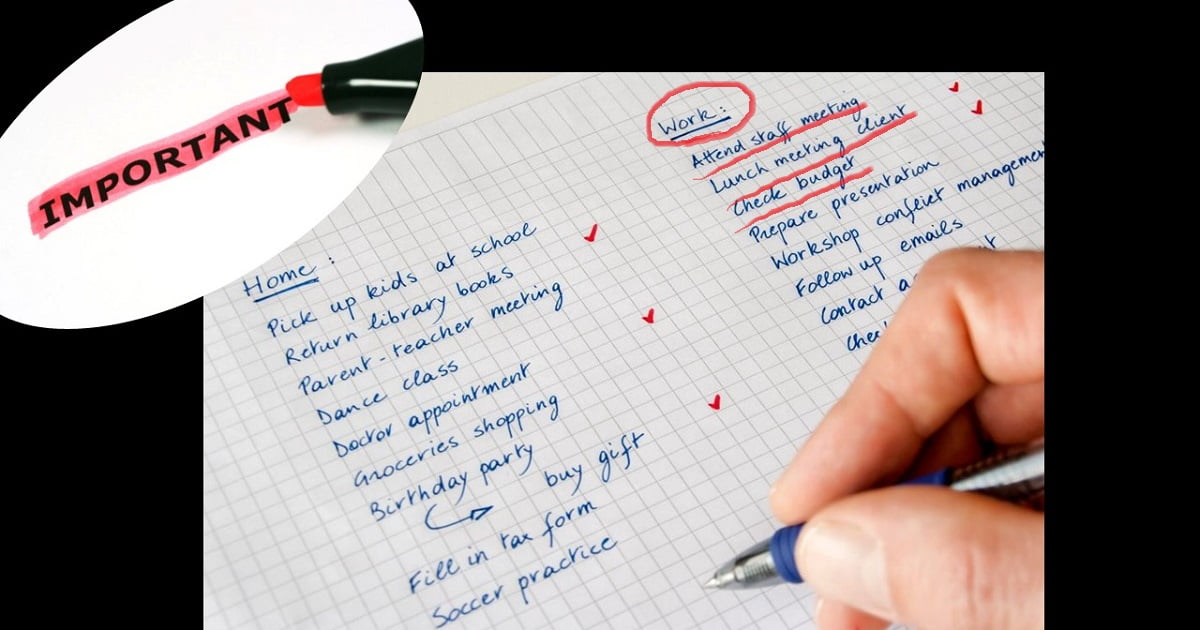 最も重要なタスクを絞り込んでいる様子