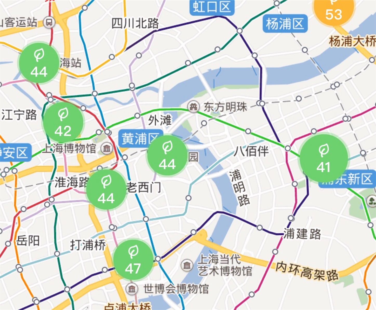 百度地図の空気指数