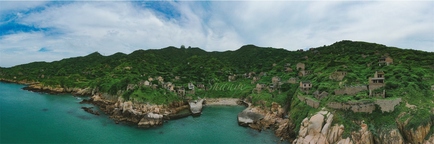 f:id:shan1tian2:20200618175050j:plain 枸杞島,後頭湾村(無人村),パノラマ撮影