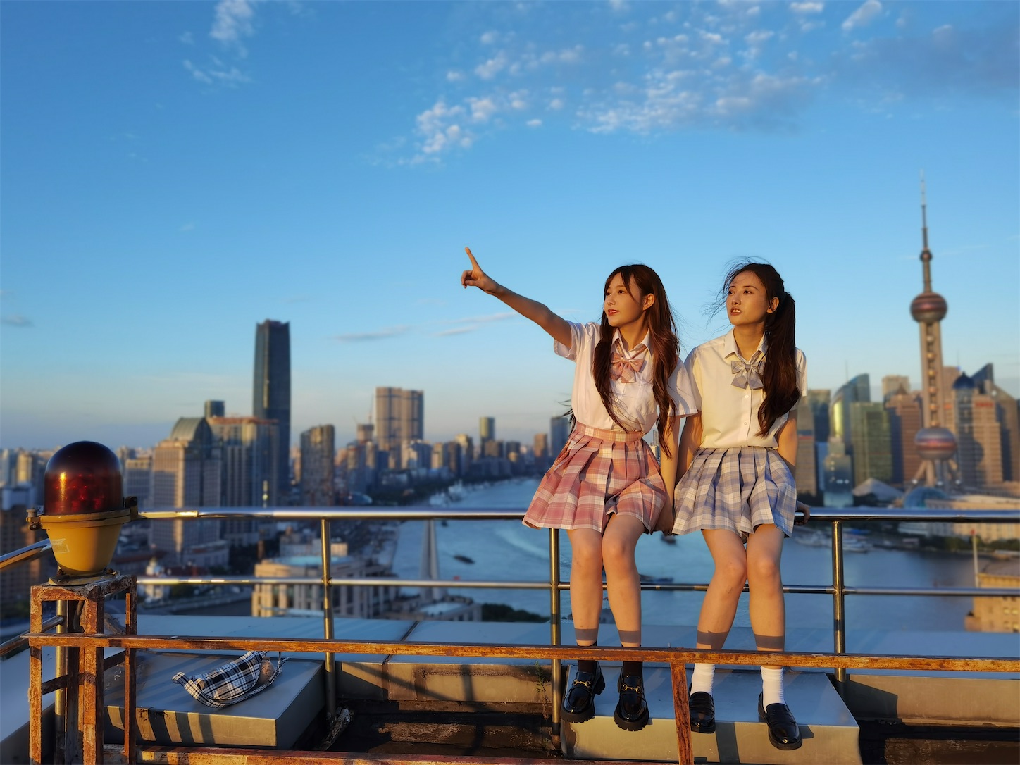 上海申華金融ビルの屋上ポートレート
