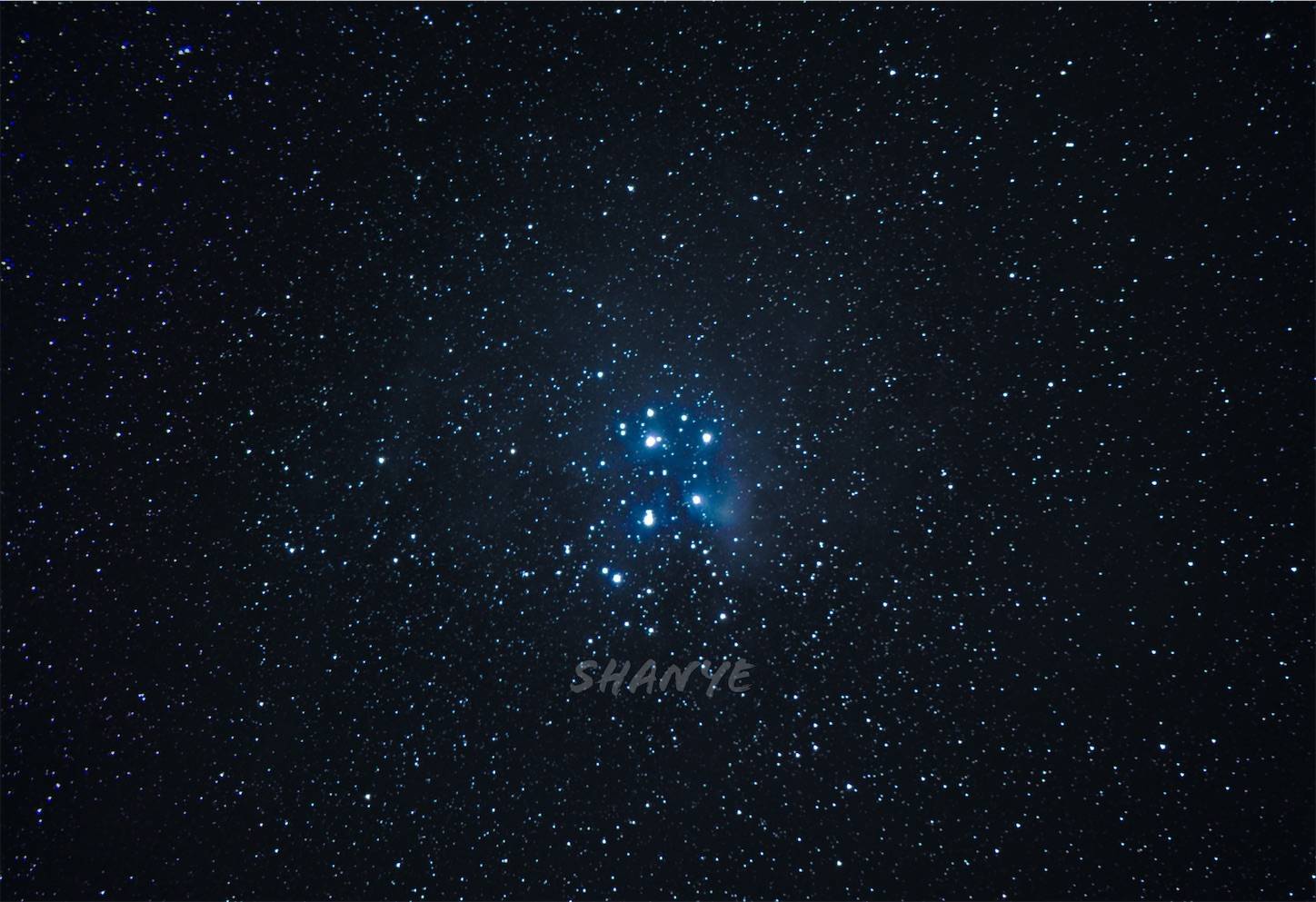 f:id:shan1tian2:20200928234435j:plain 牡牛座散光星雲(M45)180mm