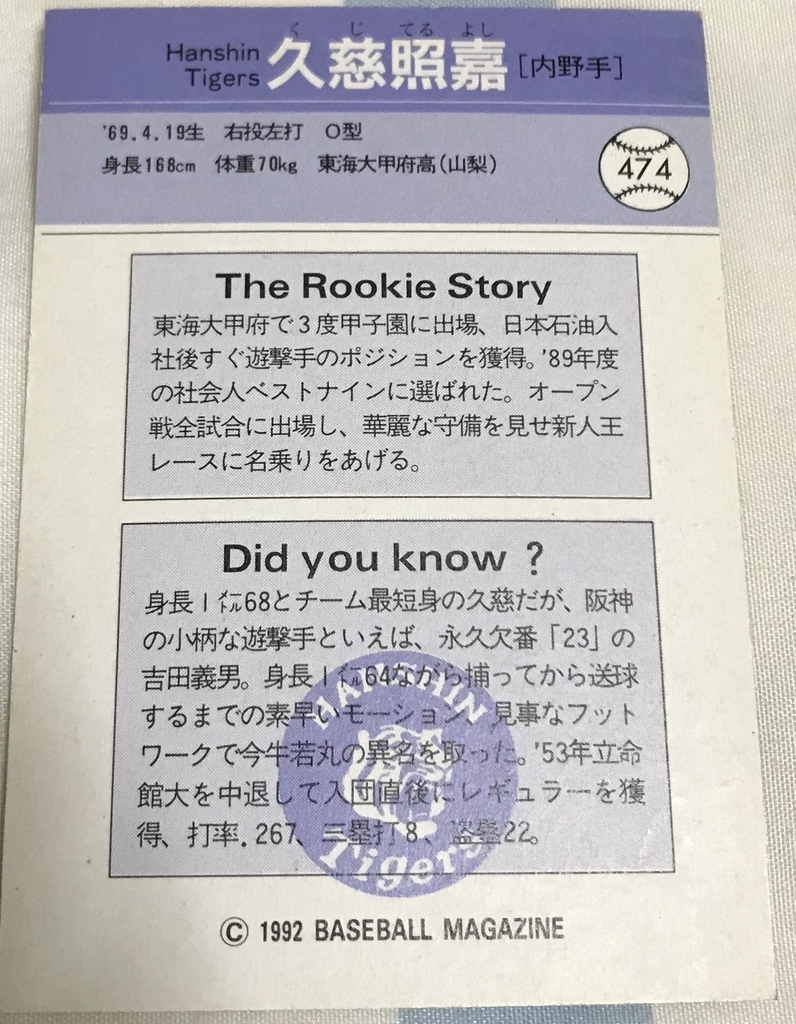 プロ野球カード記録 その14 - タフィ・ローズを捜しています