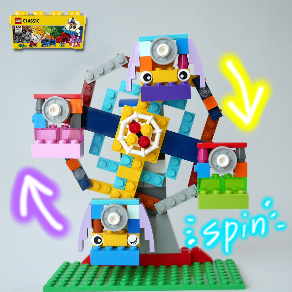 レゴ：観覧車の作り方 LEGOクラシック10696だけで作ったよ (説明書