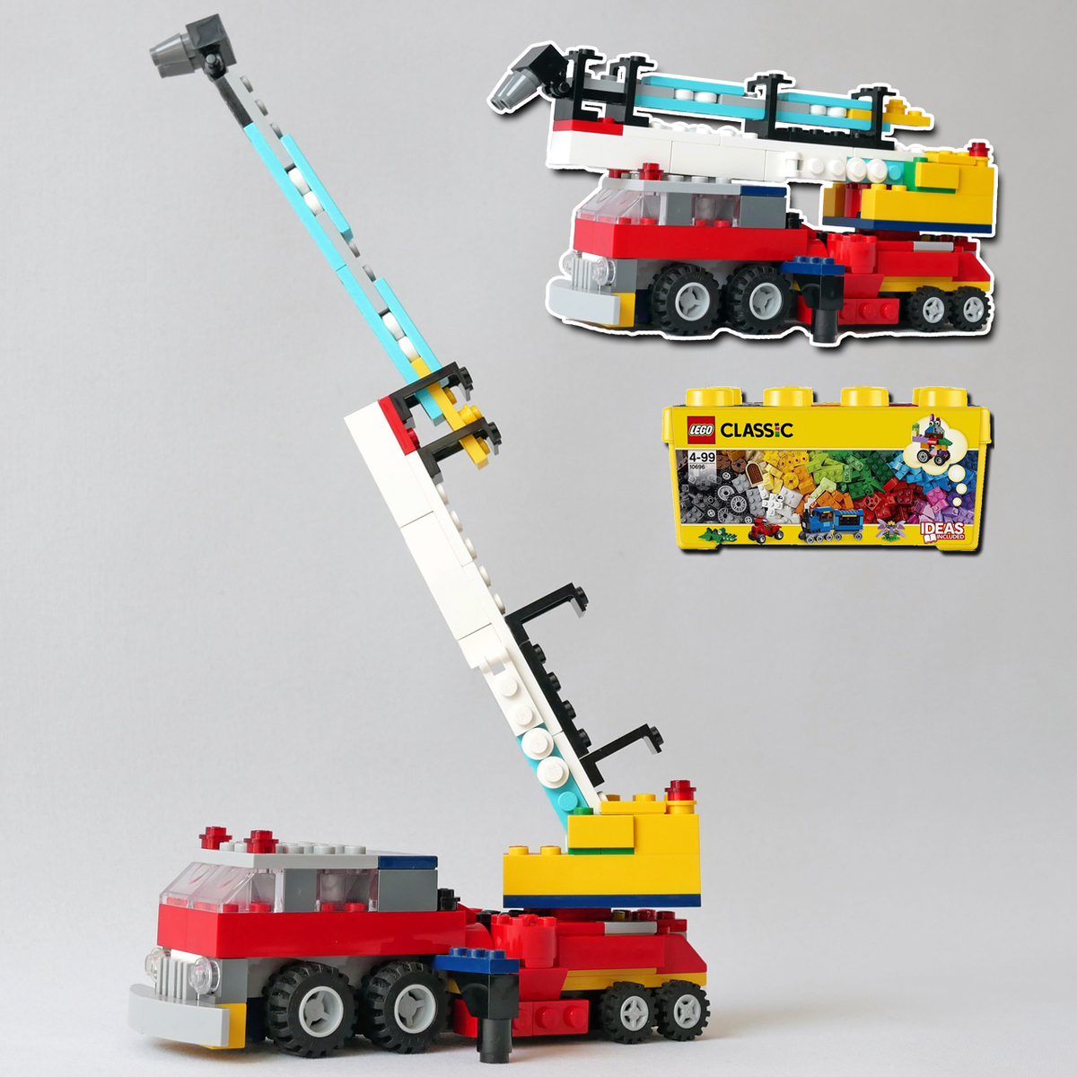 レゴ：消防車、はしご車の作り方 LEGOクラシック10696だけで作ったよ