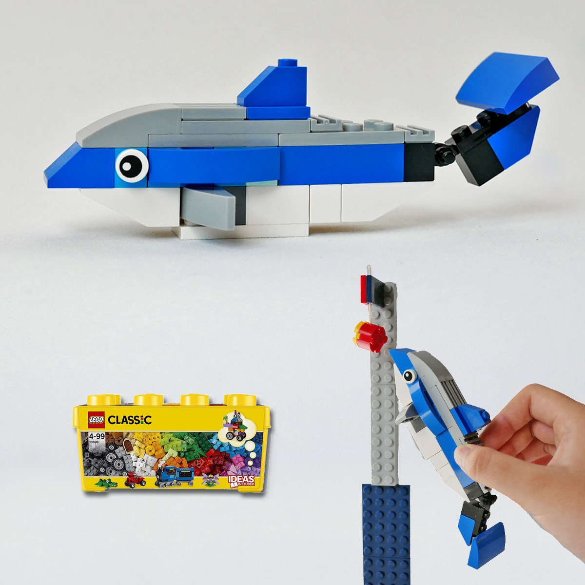 レゴ：イルカの作り方 LEGOクラシック10696だけで作ったよ (説明書