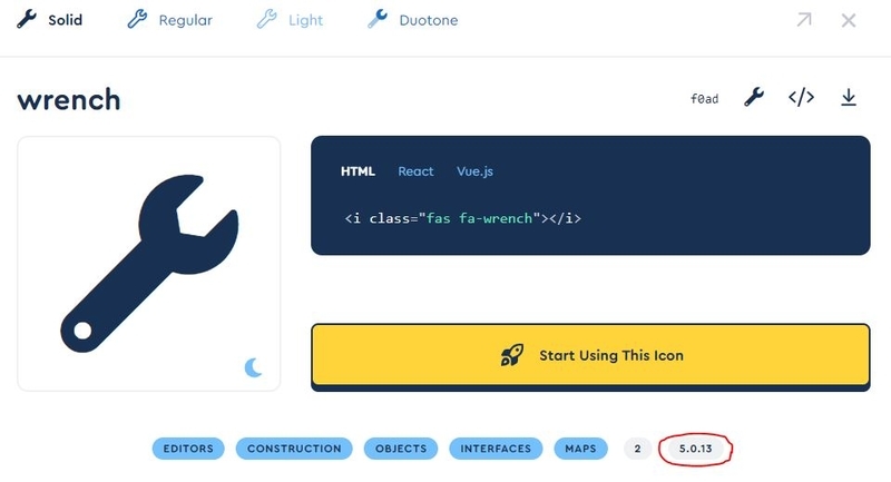 Font Awesomeのバージョン(ver6.0.0の見た目)