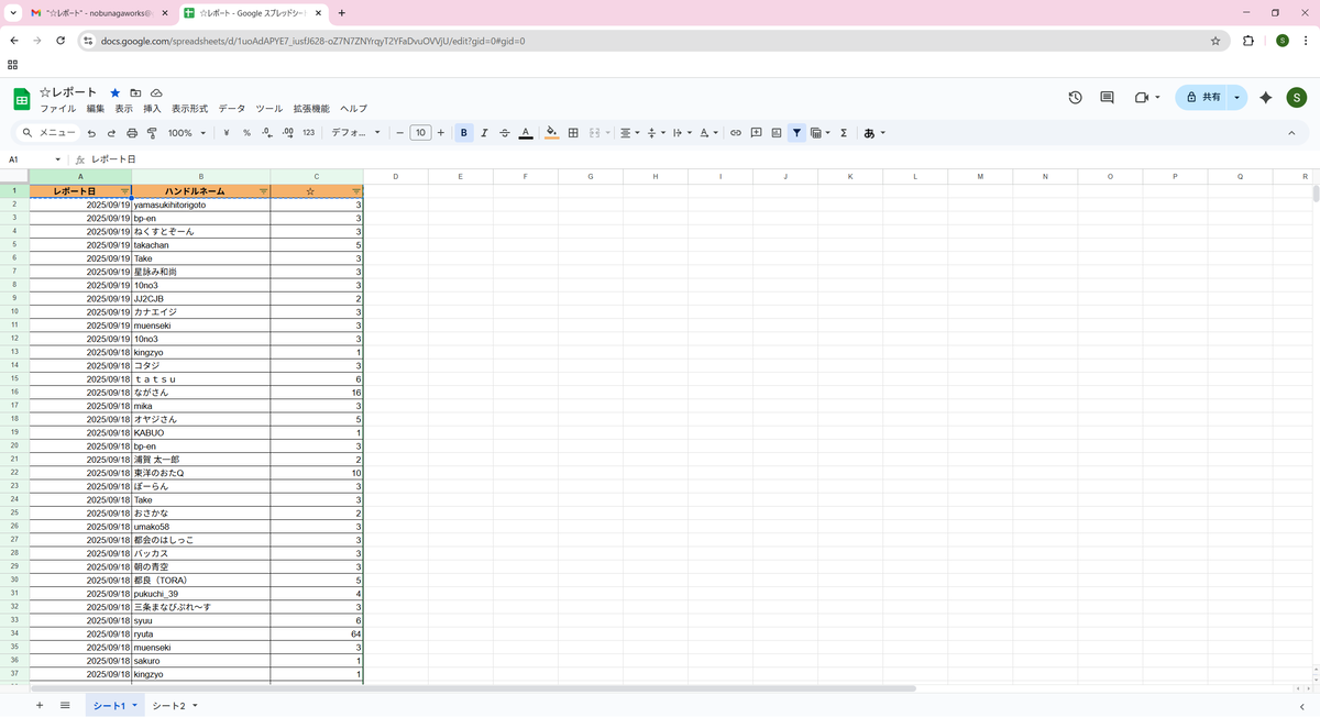 レポートデータ