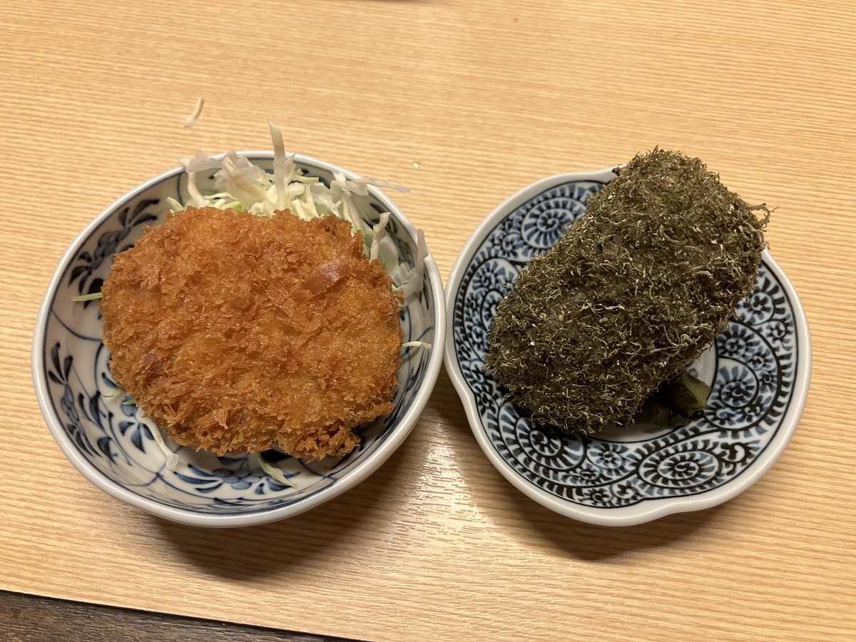 おにぎりとコロッケ