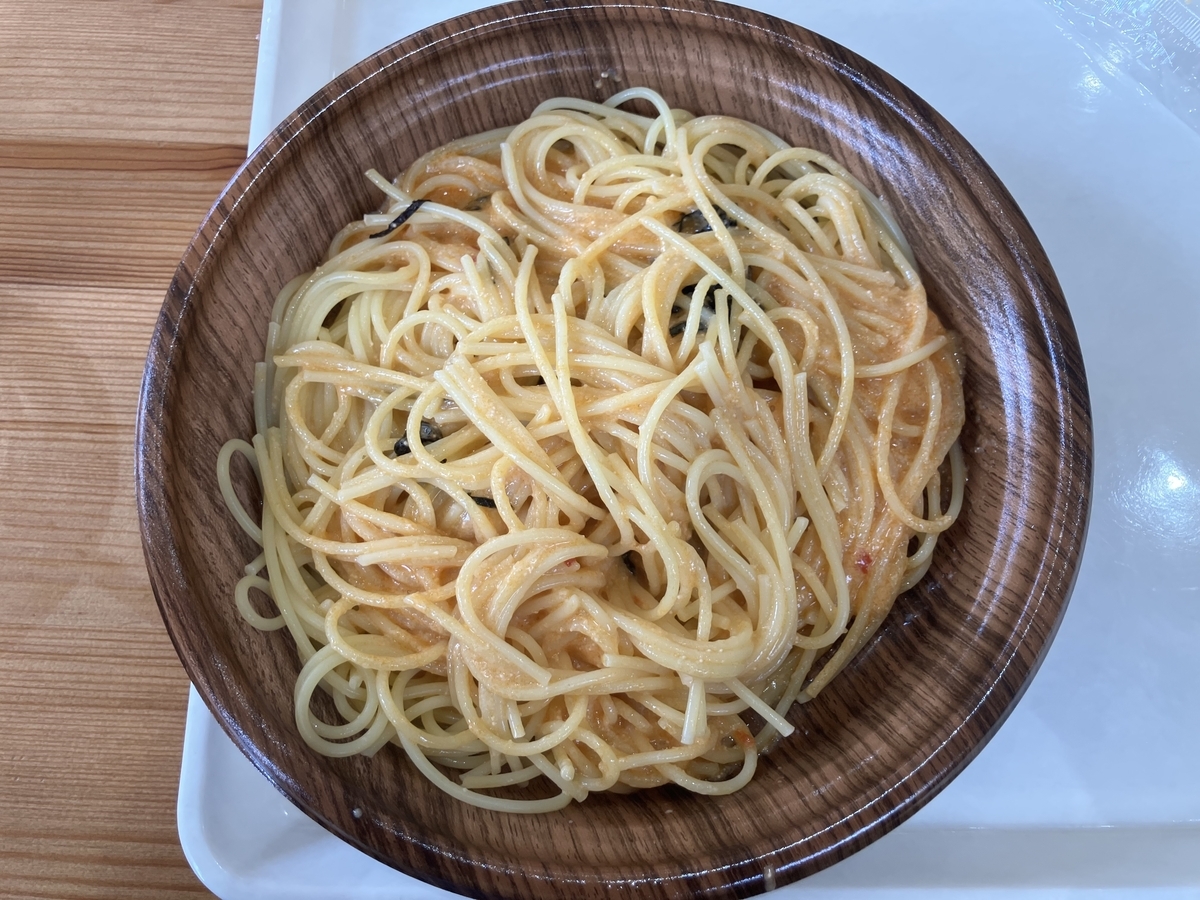 明太クリームパスタ
