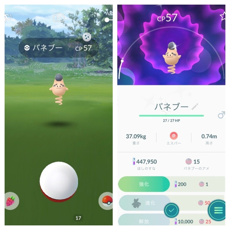 ポケgo日記 15 パルキアget バネブーの色違いもgetしたよ しげちゃんねる