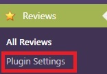 WP Customer Reviewsのメニュー画像