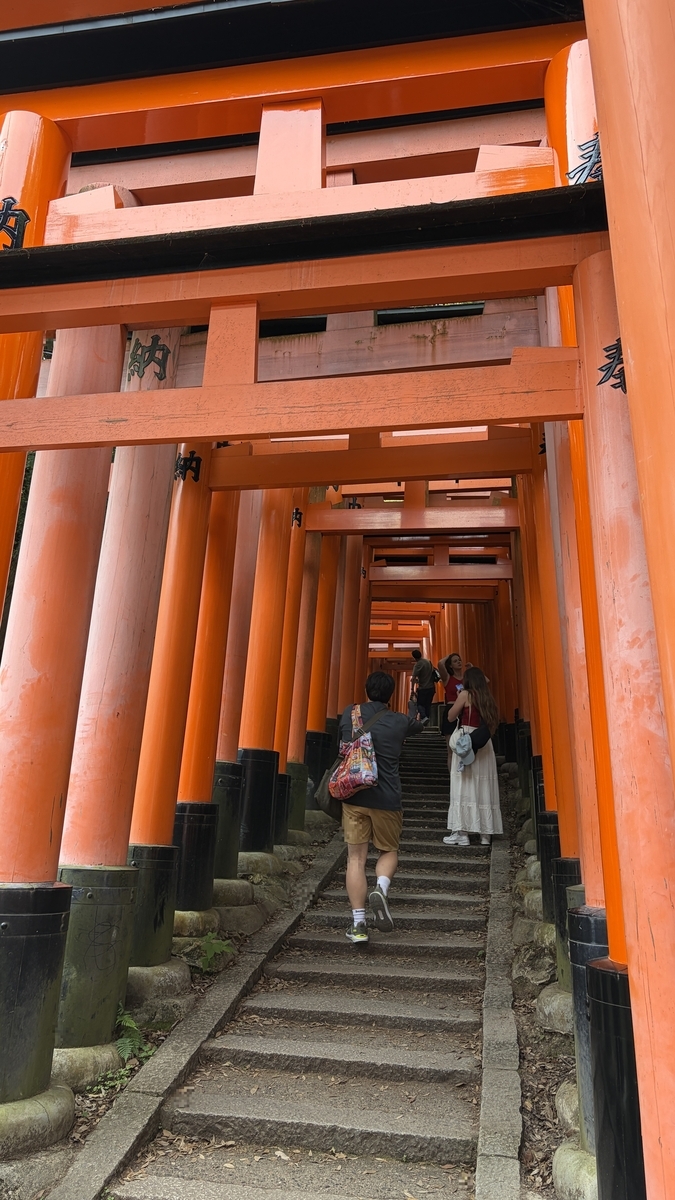 二ノ峰付近の比較的すいた鳥居の道