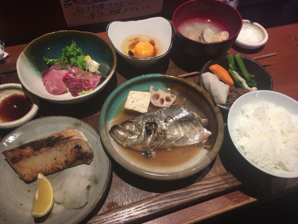 三種類の魚和風料理