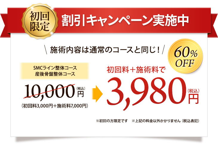 初回40分3980円/カイロライン多摩・唐木田整体室