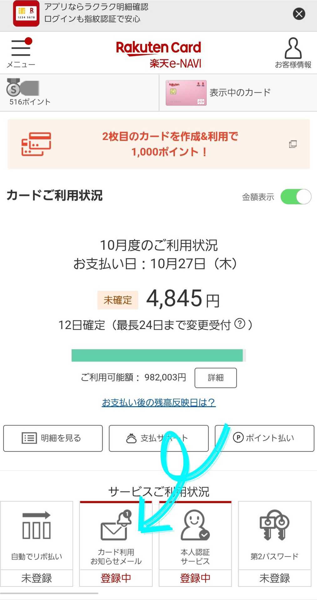 楽天カード使用履歴はすぐ反映？遅すぎ？利用明細アプリに反映されない 